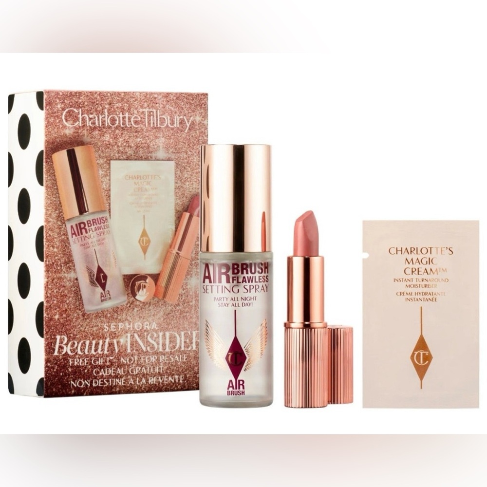 Charlotte Tilbury Airbrush Flawless Setting Spray and Lipstick Set - Pillow Talk
